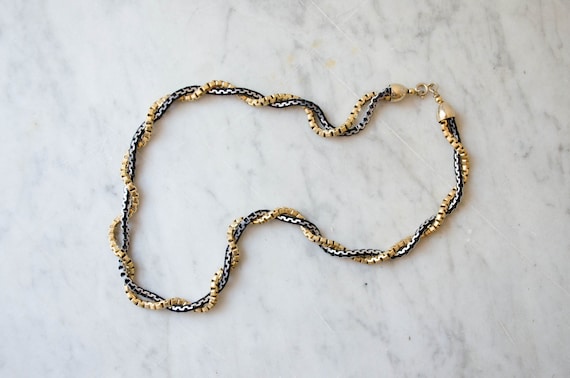 layered chain necklace | twisted box chain neckla… - image 2