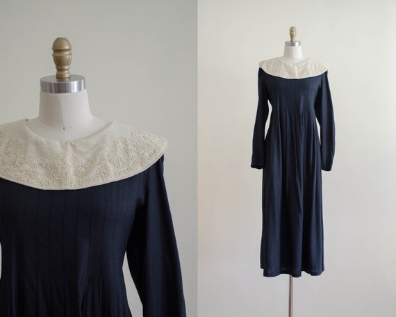 black midi dress | oversized black dress | black v
