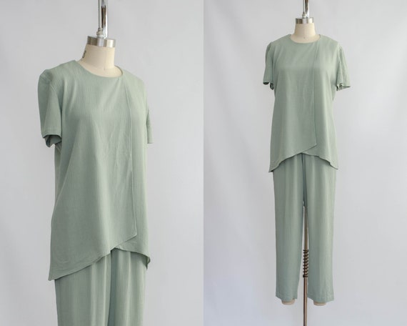 sage pant set | tunic and pants set