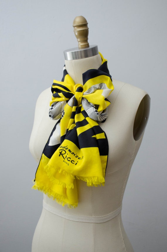 yellow silk scarf | Mademoiselle Ricci designer s… - image 10
