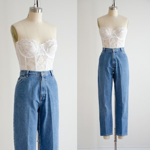 high waisted jeans 90s vintage Sonoma denim straight leg ankle jeans