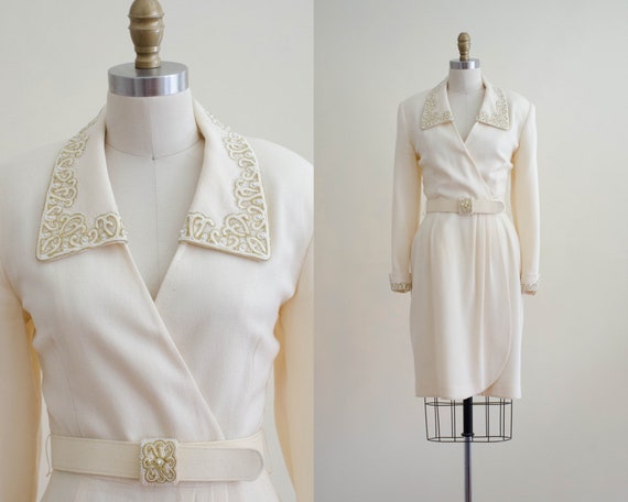 Nolan Miller dress | ivory wool blazer dress