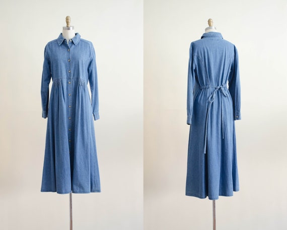 oversized denim dress | denim midi dress