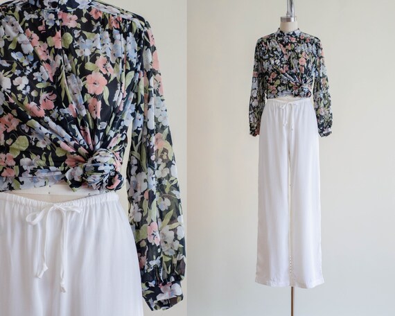 white lounge pants | loose fit lounge pants