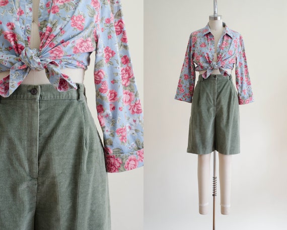 sage green shorts | soft corduroy shorts