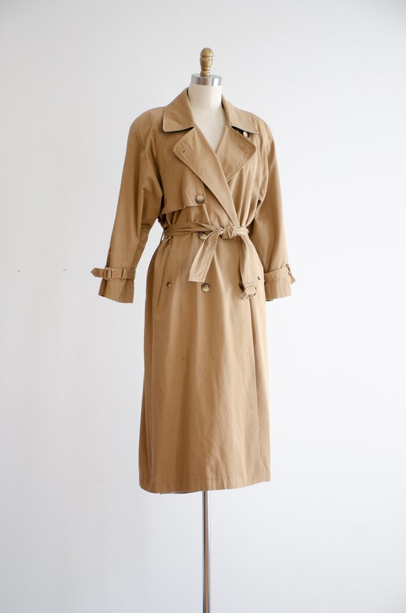 brown trench coat 80s 90s vintage Anne Klein tan … - image 5
