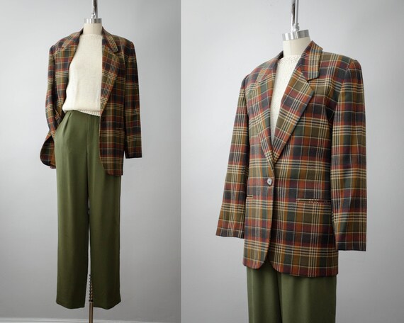 plaid wool blazer | lined blazer