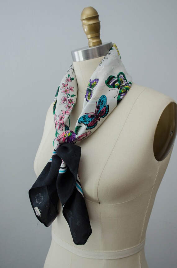 large square scarf | butterfly scarf | floral sca… - image 6