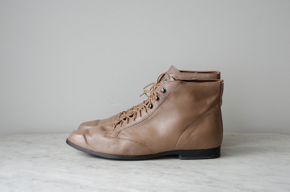 taupe ankle boots | leather ankle boots | women's… - image 1