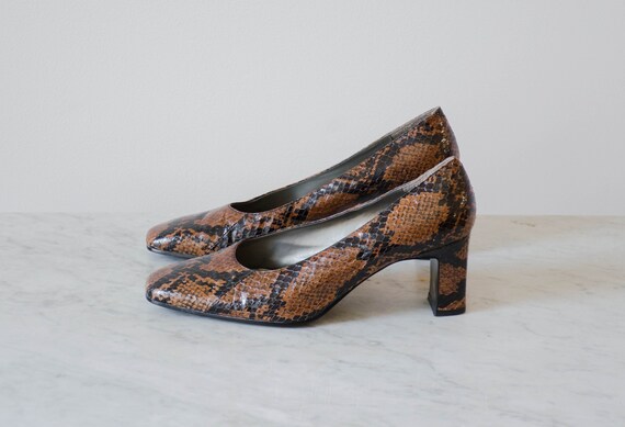 lote no pueden ver psicología Tacones de piel de serpiente marrón / 90s y2k vintage - Etsy México