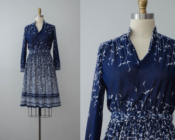 navy floral dress | long sleeve dress