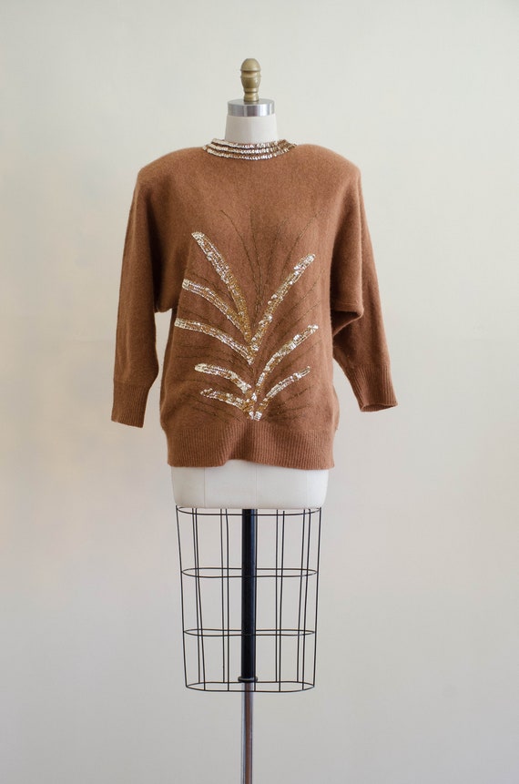 fuzzy brown sweater | angora and wool sweater | g… - image 2