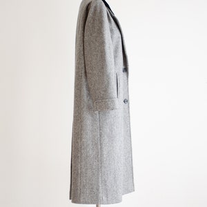 herringbone wool coat 80s 90s vintage black white oversized heavy warm wool jacket image 5