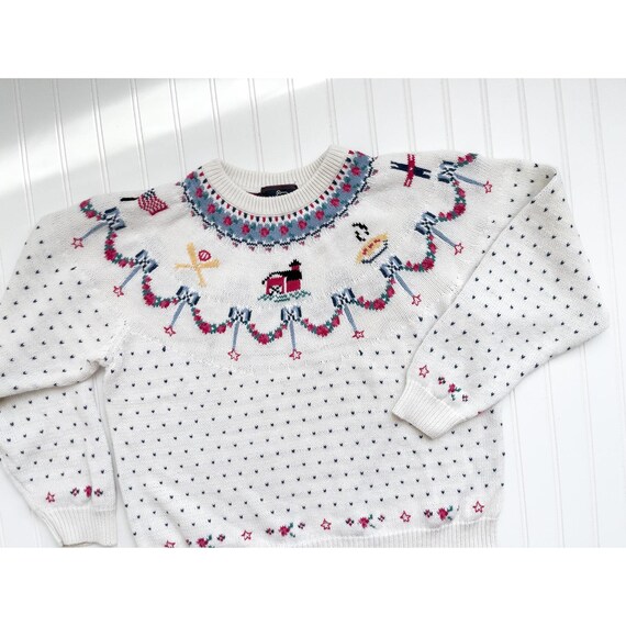 Vtg Woolrich Fair Isle Americana Birdseye Knit Cotton Sweater - Etsy