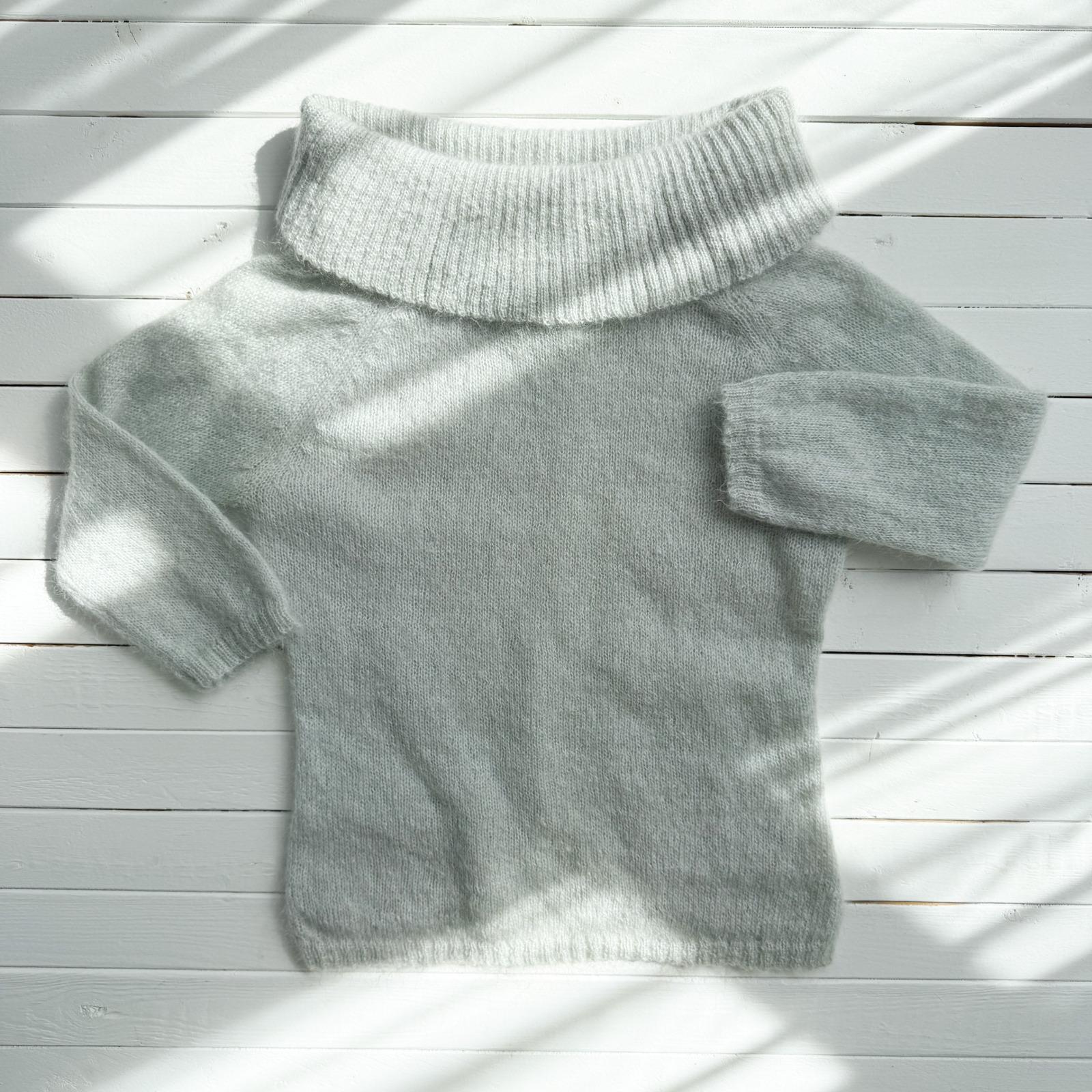 Rafaella Gray Green Y2k Vtg Mohair Wool Cowl Neck Sweater Size S 