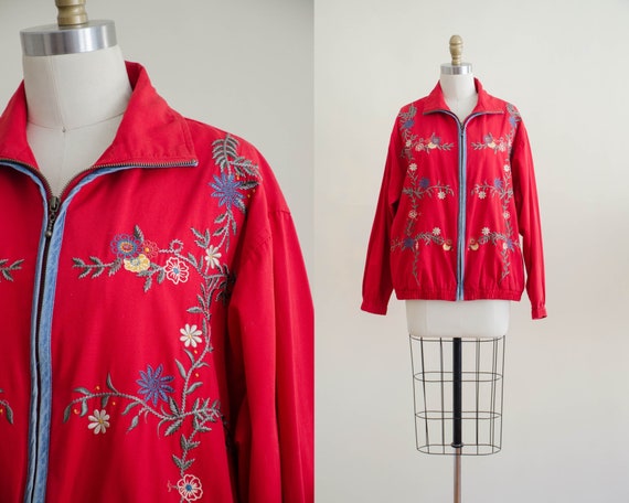 red floral jacket | embroidered folk jacket
