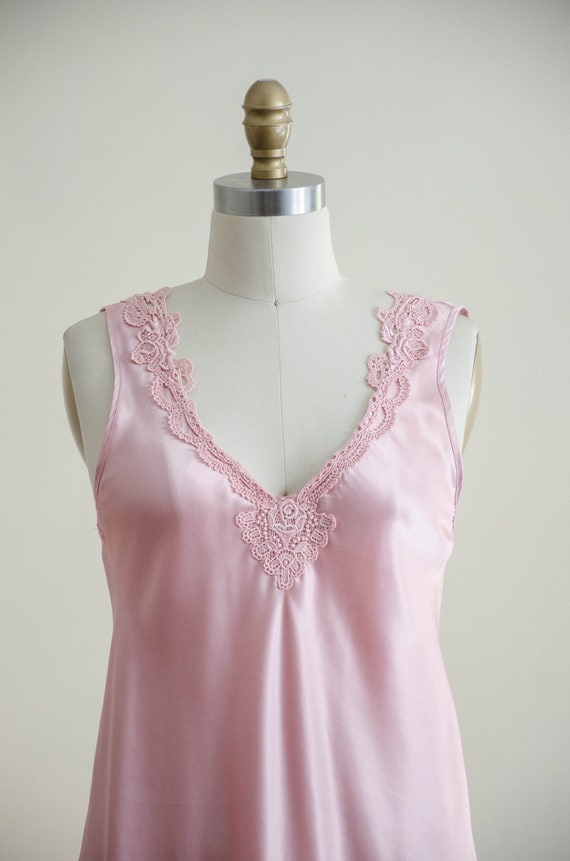 silky pink slip nightgown | pastel vintage linger… - image 3