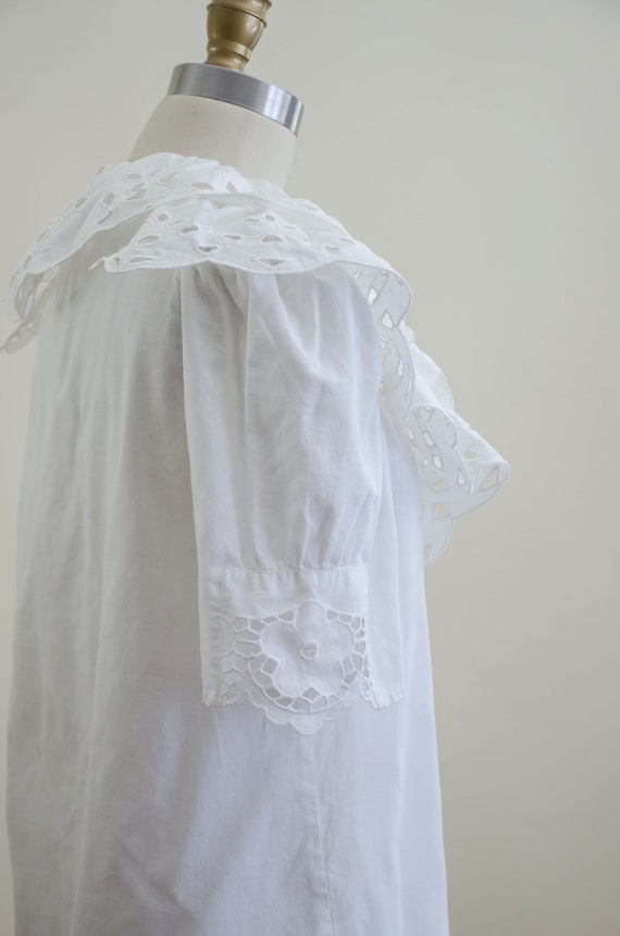 white ruffled collar blouse | 80s vintage dramati… - image 8