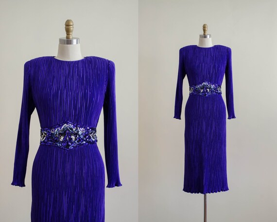purple pleated dress | plissé dress | purple cockt