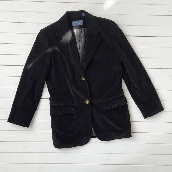 Women's Vintage Black Velvet Jacket XS/S