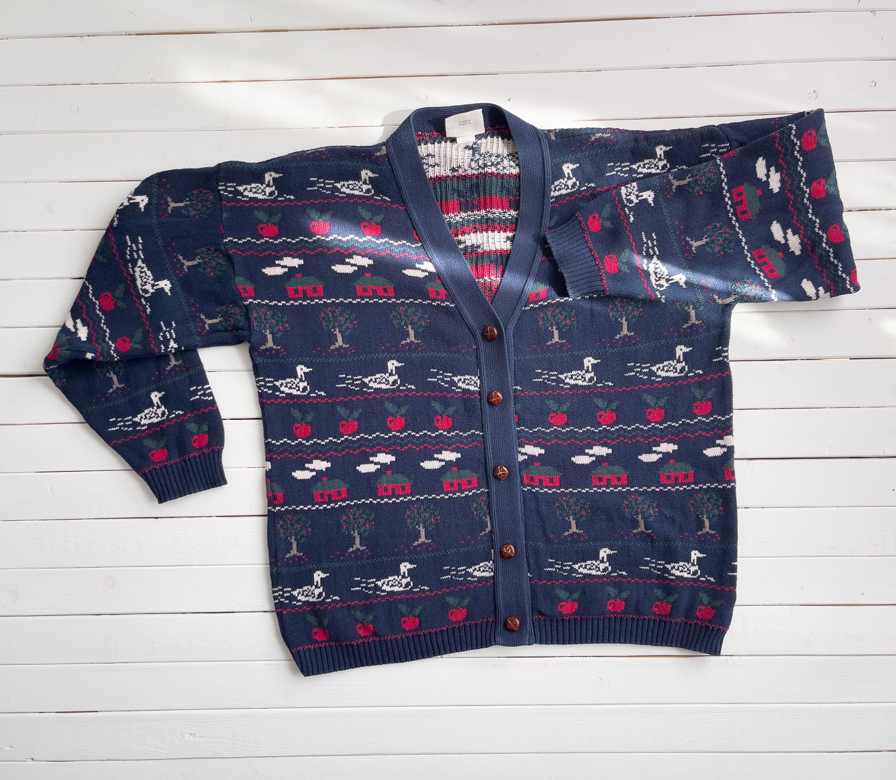 Apple Print Knit Sweater - Etsy