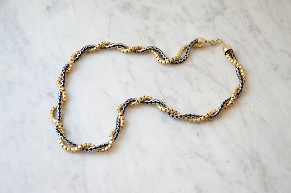 layered chain necklace | twisted box chain neckla… - image 1