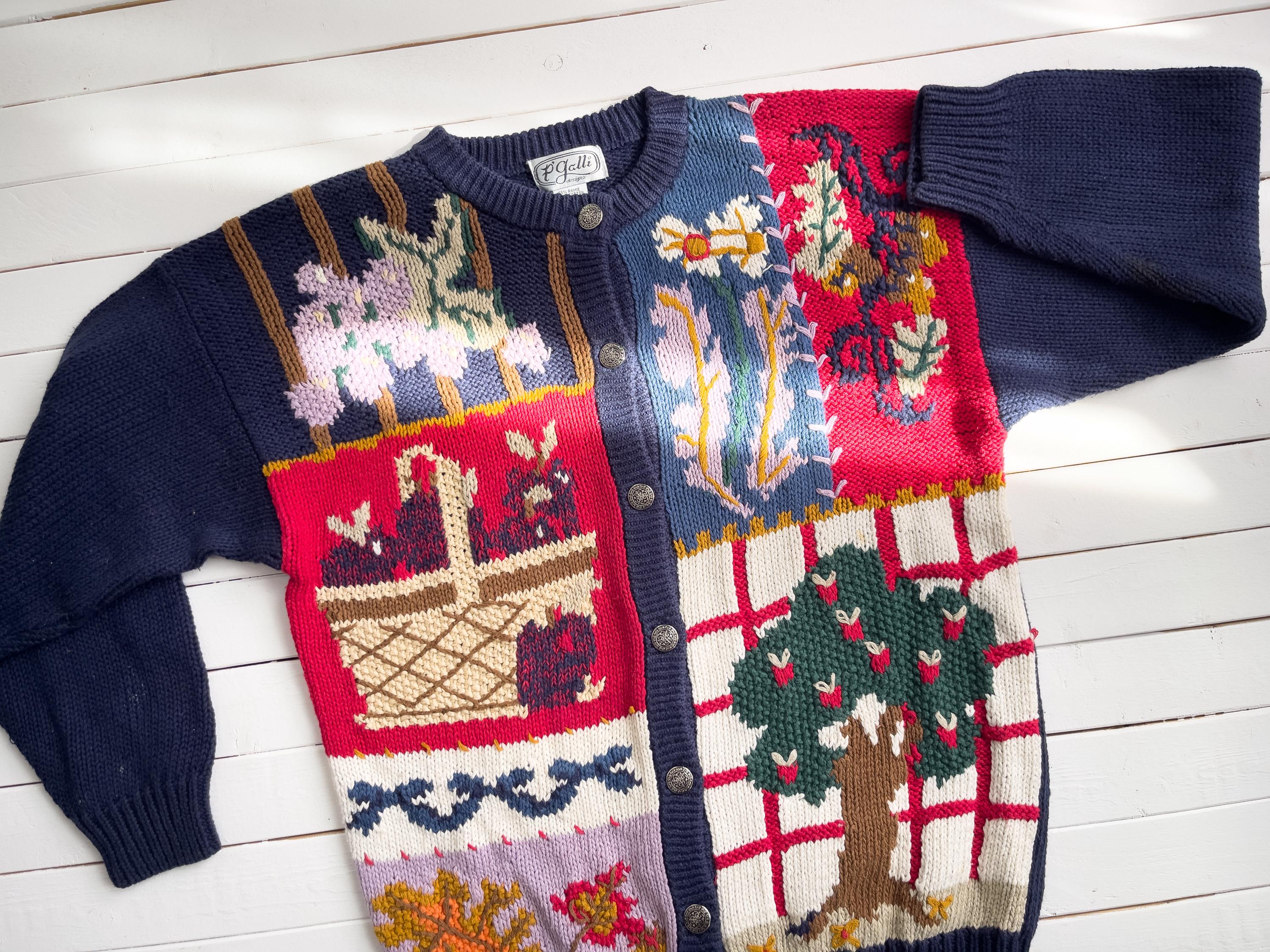 Apple Print Knit Sweater - Etsy