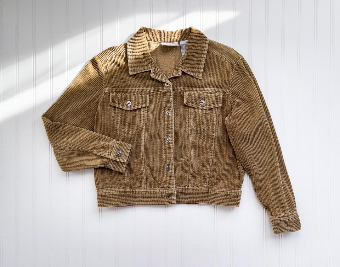 Brown Corduroy Jacket 90s Vintage Tan Cropped Jacket - Etsy