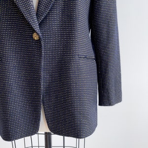 chaqueta de lana azul marino 90s vintage Jones New York blazer de oro azul imagen 4