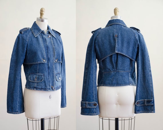vintage jean jacket | bell sleeve jacket | cropped