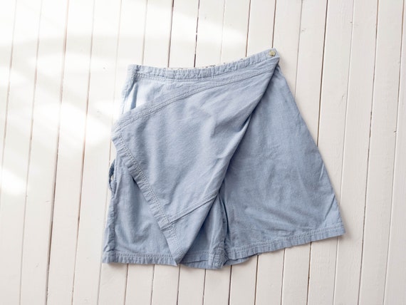 high waisted shorts | 90s vintage light blue cham… - image 2