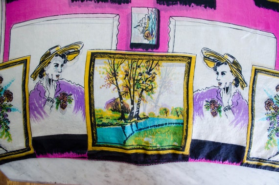 1940s silk scarf | novelty print scarf | 1940s fashion novelty print View 6