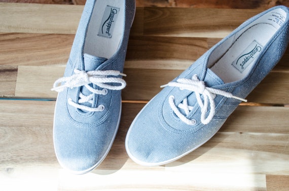 Arthur Ligegyldighed Titicacasøen Denim Tennis Shoes 80s 90s Vintage Light Blue Jean Keds - Etsy