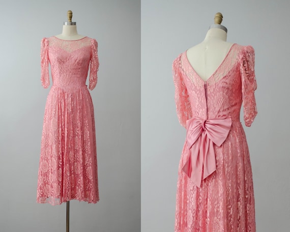 lace midi dress | pink lace dress