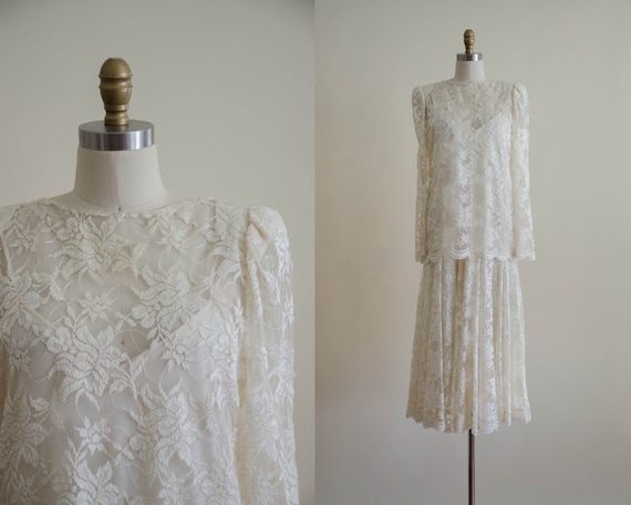 cream lace dress | lace midi dress | lace wedding
