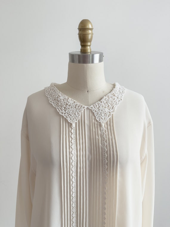 cute cottagecore blouse 80s 90s vintage sheer crea