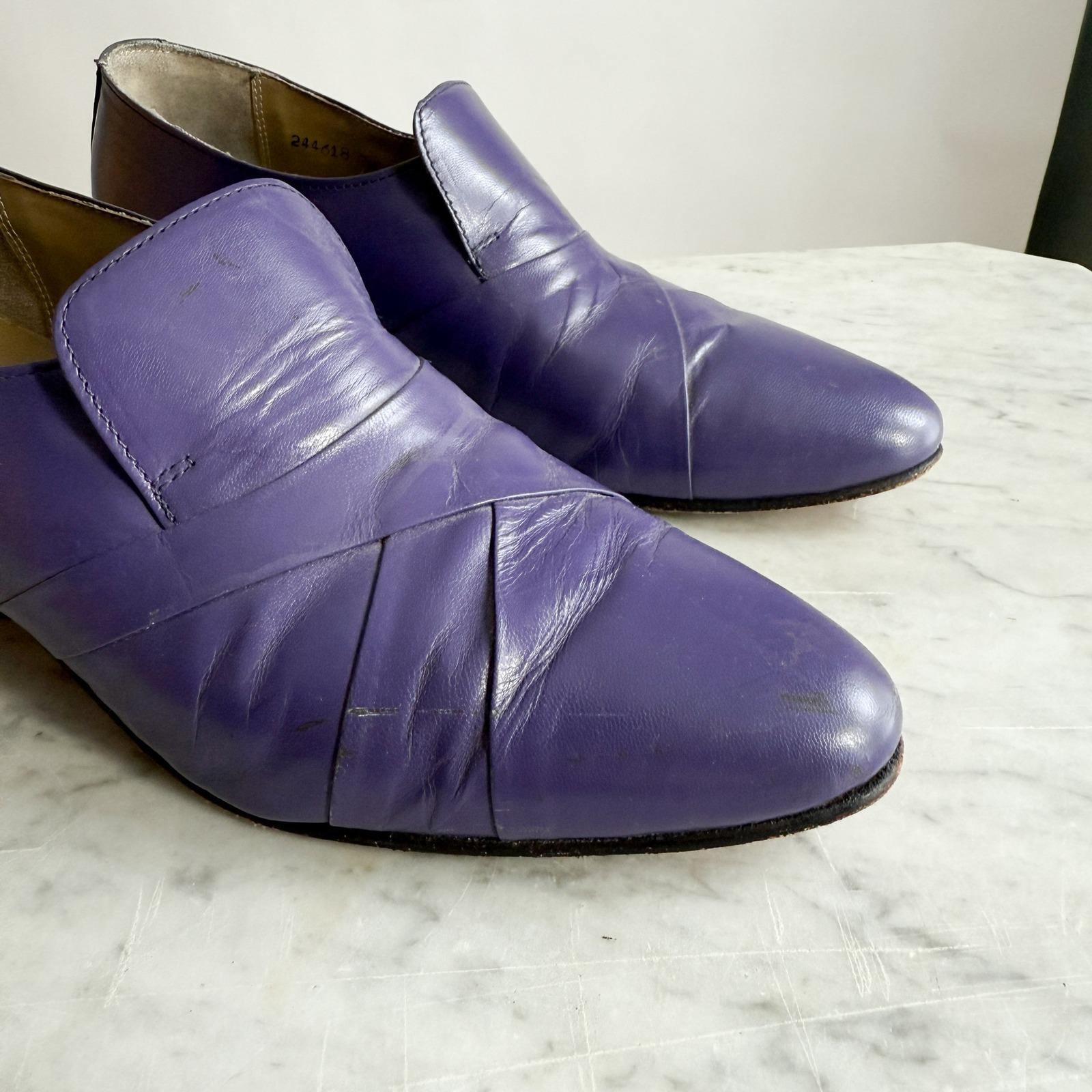 Giorgio Brutini Purple Leather Heeled Loafers Men
