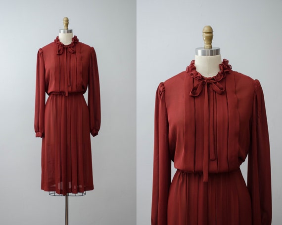 plus size dress | rust secretary dress