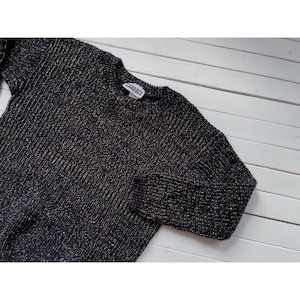 black gold sweater 80s vintage metallic sparkly sweater