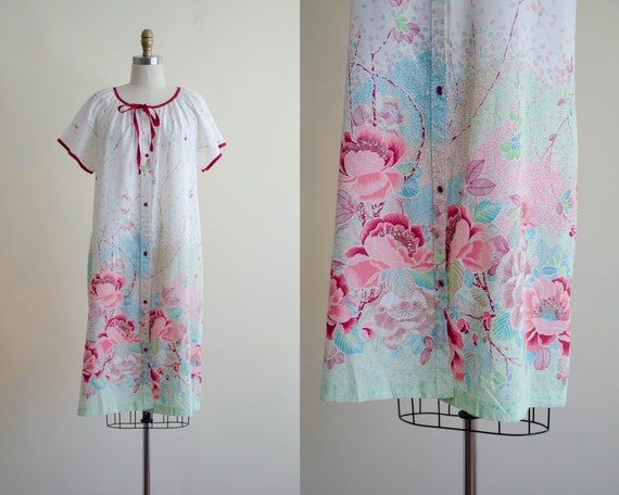 white floral house dress | floral house coat