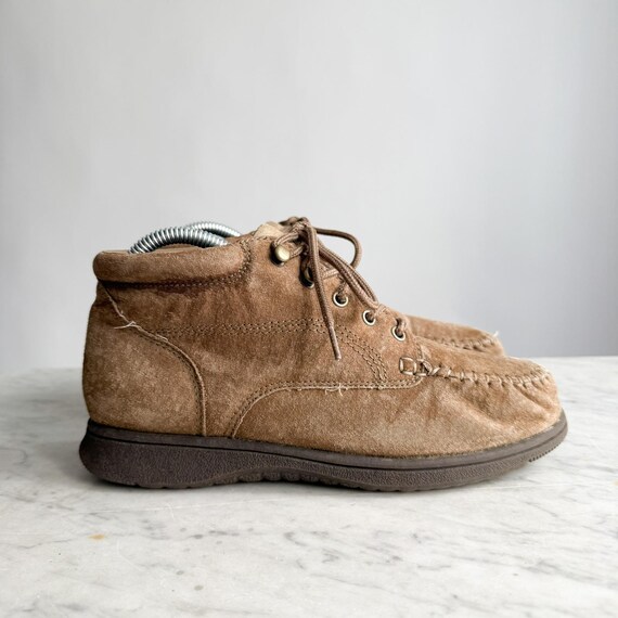 Vintage Y2K Faded‎ Glory Oxford Shoes Mens Size 8.5 Chunky Brown Lace Up Vintage 90s Faded Glory Brown Oxford Lace up Toddler Shoes  main image 4