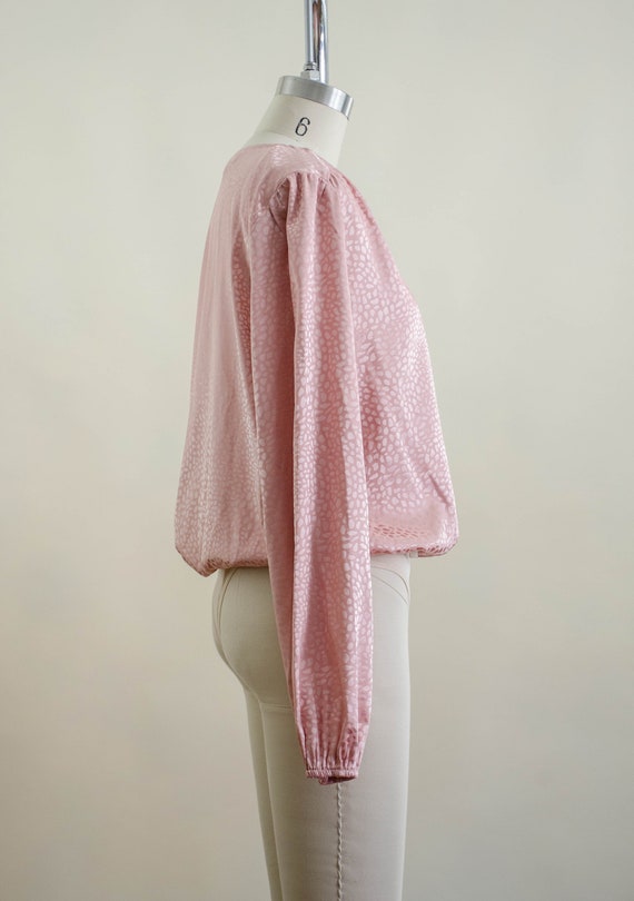 silky pink bodysuit blouse | 80s 90s vintage blus… - image 6