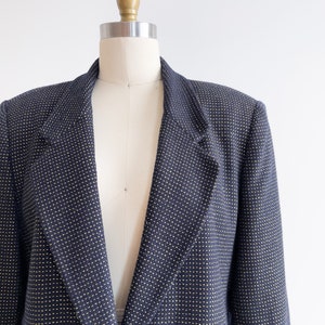 chaqueta de lana azul marino 90s vintage Jones New York blazer de oro azul imagen 3
