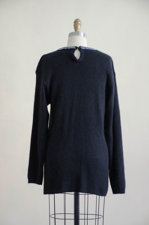 black fuzzy vintage sweater | beaded silk angora … - image 9