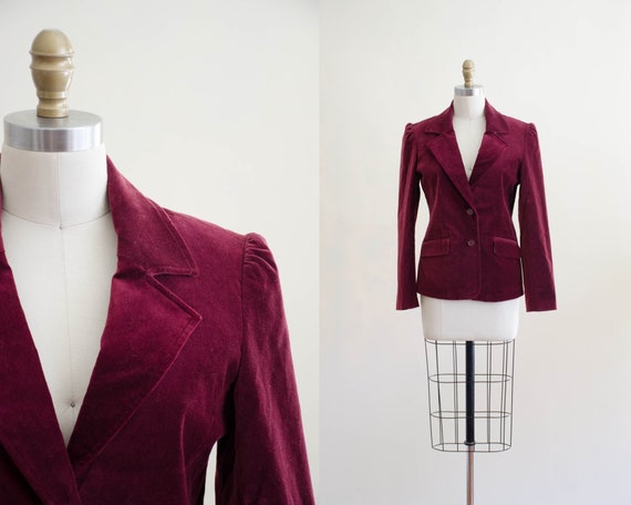 burgundy velvet jacket | red velvet blazer