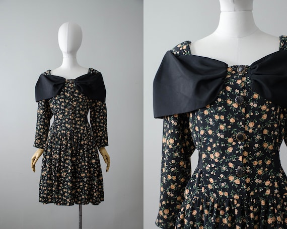 black 1980s minidress | 1980s party dress
