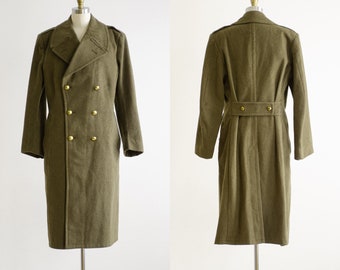 green wool coat 60s vintage Ma. Ge. Co. French military heavy men's coat