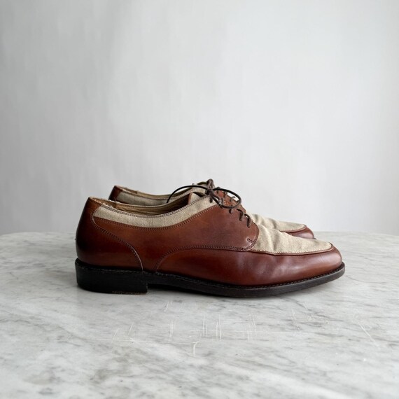 Vintage Bragano By Cole Haan Brown Leather Shoes Men\'s 9 Cole Haan Bragano Loafers Boat Shoes Brown Leather Tassels  main image 3