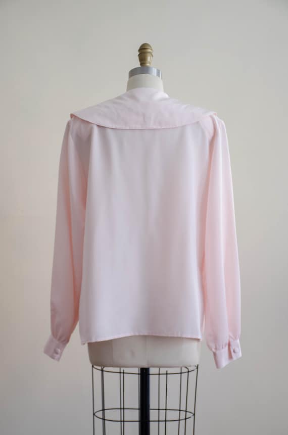 80s pink embroidered sailor collar blouse | blush… - image 7