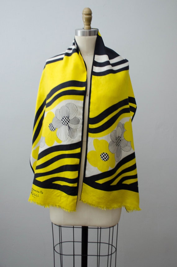 yellow silk scarf | Mademoiselle Ricci designer s… - image 3